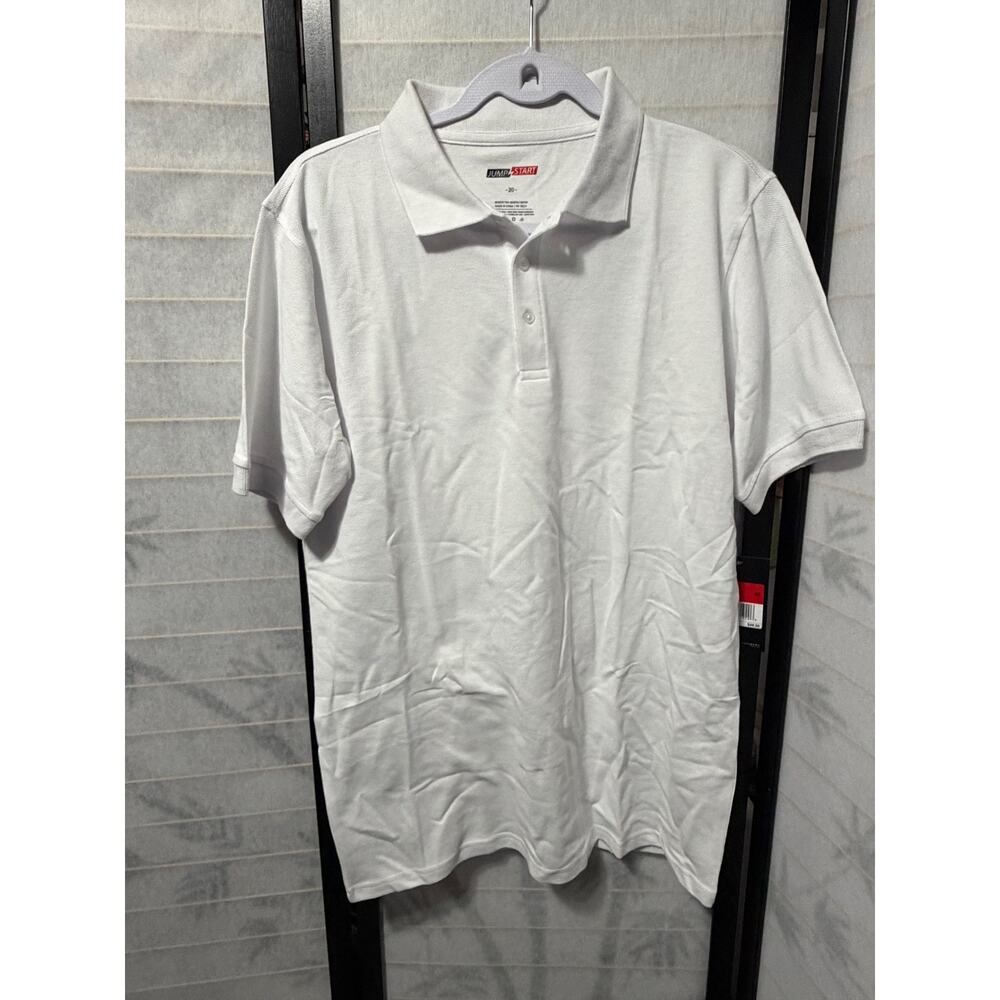 JUMP‎ START UNIFORMS Unisex White Polo Shirt Size 20 NWT School Uniform Pique